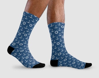 Chaussettes unisexes inspirées de la voile (UE) I Classiques, confortables, fabriquées de manière éthique I Parfaites pour les amoureux de la mer et le style de tous les jours I Idée Git