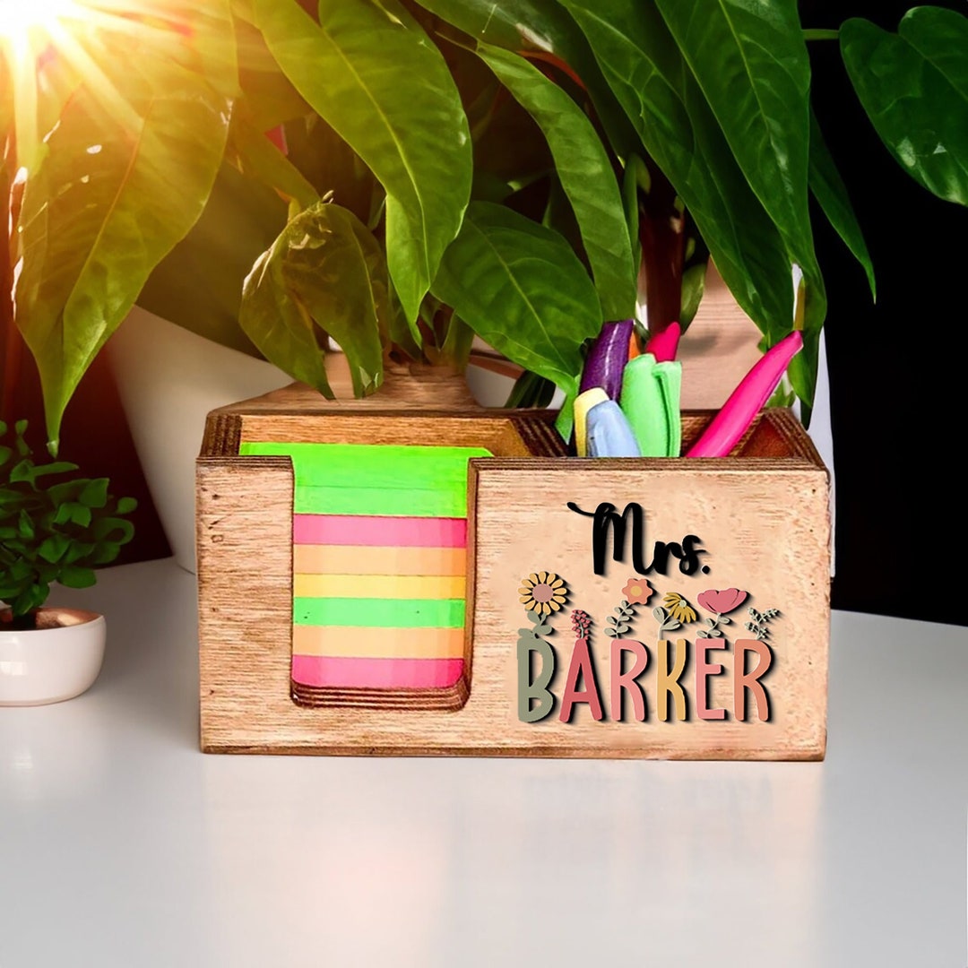 Personalized Pen Holder and Sticky Note Holder for Teacher Etsy
