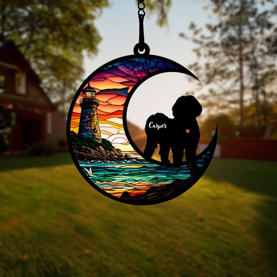 Personalized Dog Memorial Suncatcher, Custom Dog Breed With Name And Date Suncatcher, Pet Memorial Gift, Cat Memorial, Pet Loss Gift