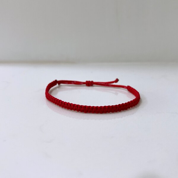 Chinese New Year Bracelet, Simple Red, White, Black String Bracelet Faux Paracord Chinese Nylon Thread Bracelet