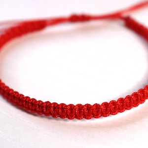 Chinese New Year Red Nylon Cord Bracelet, Adjustable