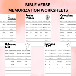 Bible Verse Memorization Worksheet