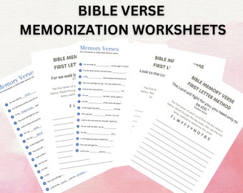 Bible Verse Memorization Worksheet, Scripture Memory Printable, Downloadable Christian Fill in the Blank, Devotional Scripture Memory