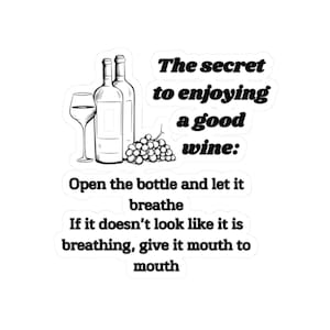 Adesivi fustellati per amanti del vino, divertenti frasi sul vino, adesivi per laptop, adesivi per cellulari, regali a tema vino, decorazioni per bar, accessori divertenti, regali per la mamma