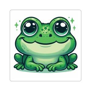 Pegatinas de rana, pegatinas troqueladas de rana de dibujos animados, calcomanías de animales adorables, paquete de pegatinas de rana sonriente, pegatinas divertidas para portátil, pegatinas para botellas de agua