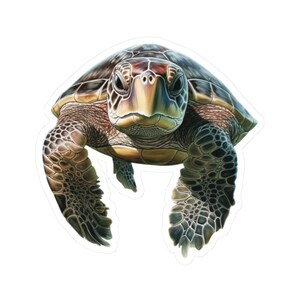 Sea Schildkröte Kiss-Cut Aufkleber, Ozean-Liebhaber-Aufkleber, Laptop-Aufkleber, Wasserflasche-Dekor, Beachy Vibes, Natur Geschenke, Sea Life Aufkleber, niedlich