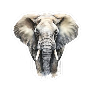 Elefant Kiss-Cut Aufkleber, Elefant-Wasser-Farbaufkleber, Laptop-Aufkleber, Aufkleber für Journale, Scrapbooking-Artikel, Geschenke für Tierliebhaber