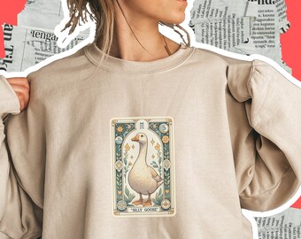 Silly Goose Sweatshirt, Funny Goose Sweater, Cute Goose Sweater, Hilarious Meme Gift, Animal Lover Gift Idea, Bird Lover Sweatshirt Gift