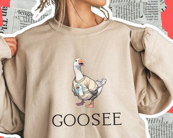 Silly Goose Sweatshirt, Funny Goose Sweater, Cute Goose Sweater, Hilarious Meme Gift, Animal Lover Gift Idea, Bird Lover Sweatshirt Gift