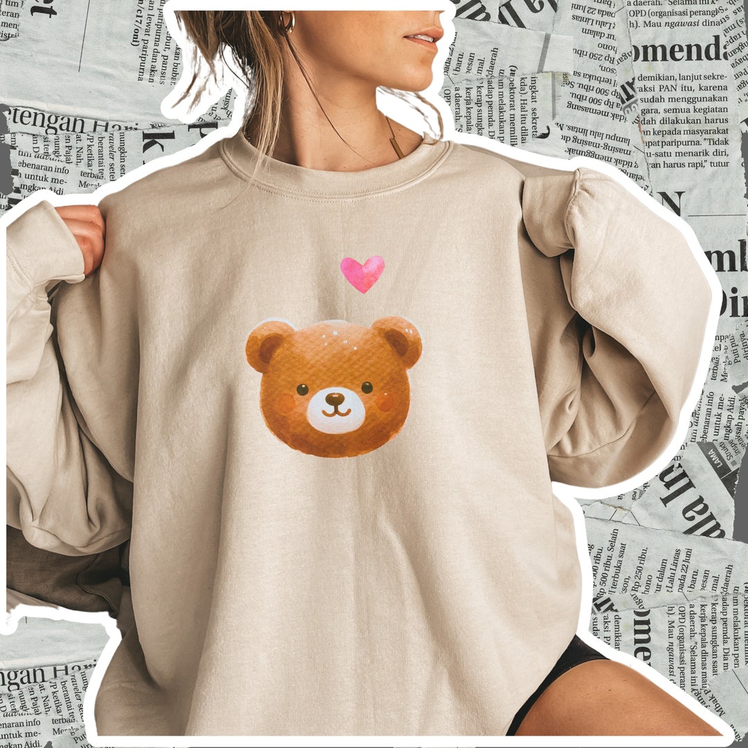 [GRAVER]★DRAWING LETTER BEAR SMILE SWEATSHIRT Designer fashion, Seoul-fully created | W Concept