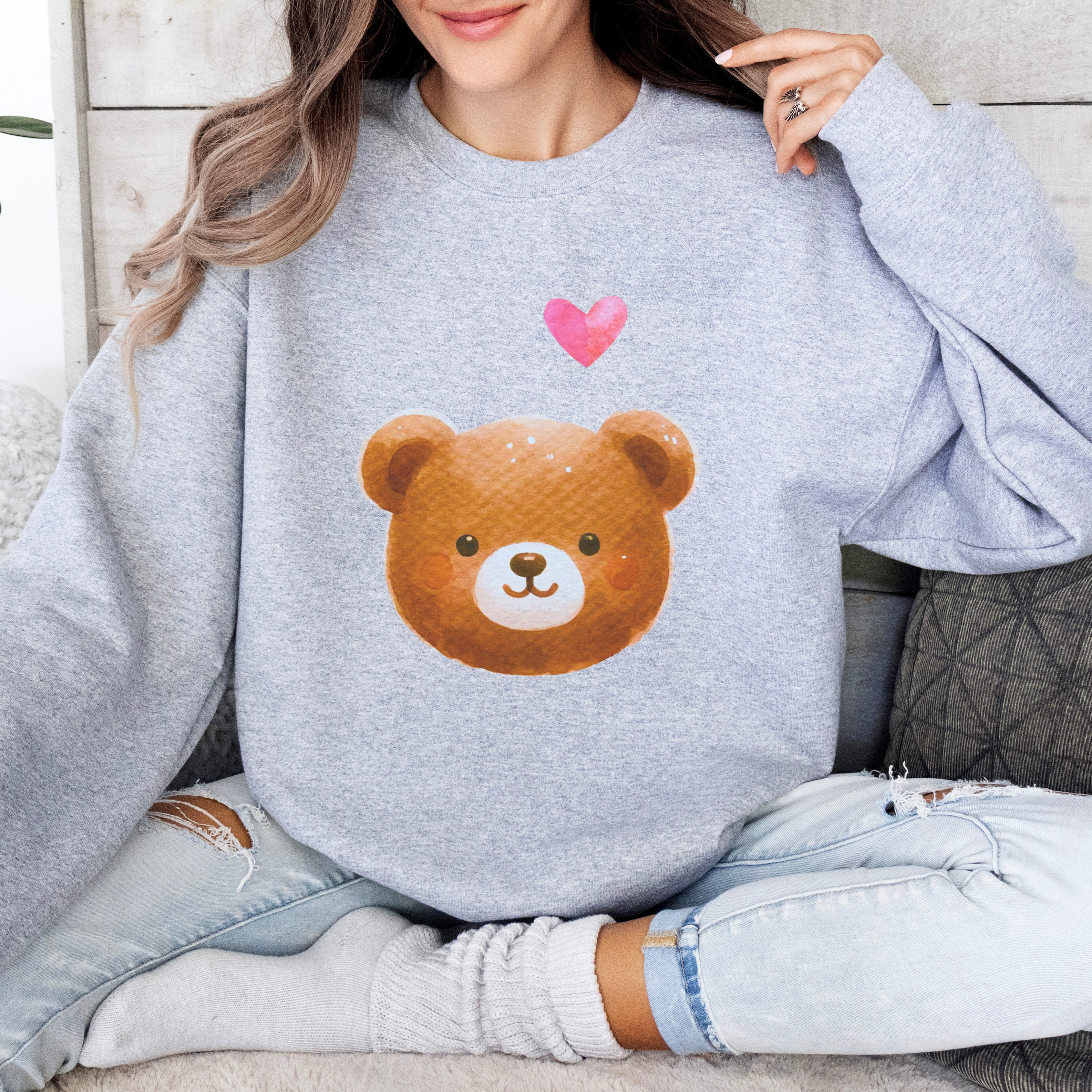 【GRAVER】23FW★ Drawing Letter Bear Smile Sweatshirt Graver of Anaheim Black Unisex Drawing Dot Smiley Face