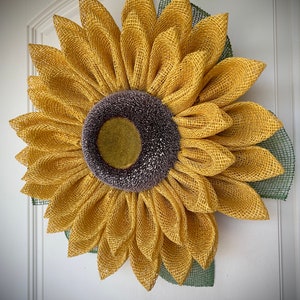 Sunflower Wreath|Fall decor|Flower decor| Flower Wreath|Door Decor| Mesh Wreath| Poly Burlap|Fall, Summer, Spring