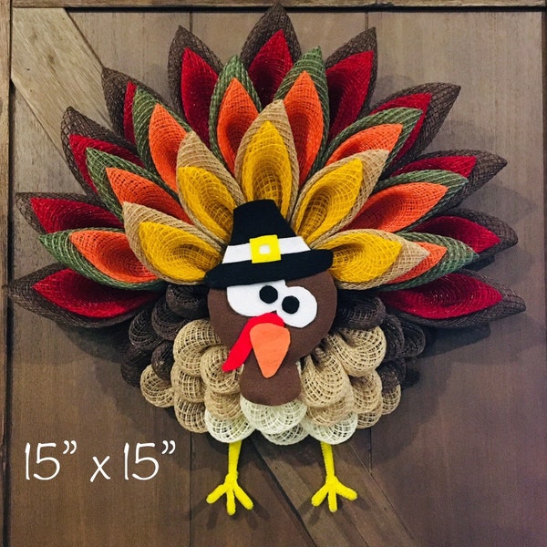 Back in stock!| Fall TURKEY Wreath|Fall decor| Turkey| Thanksgiving Wreath| Thanksgiving Decor| Mesh Wreath| | Fall Porch Decor| Unique Gift