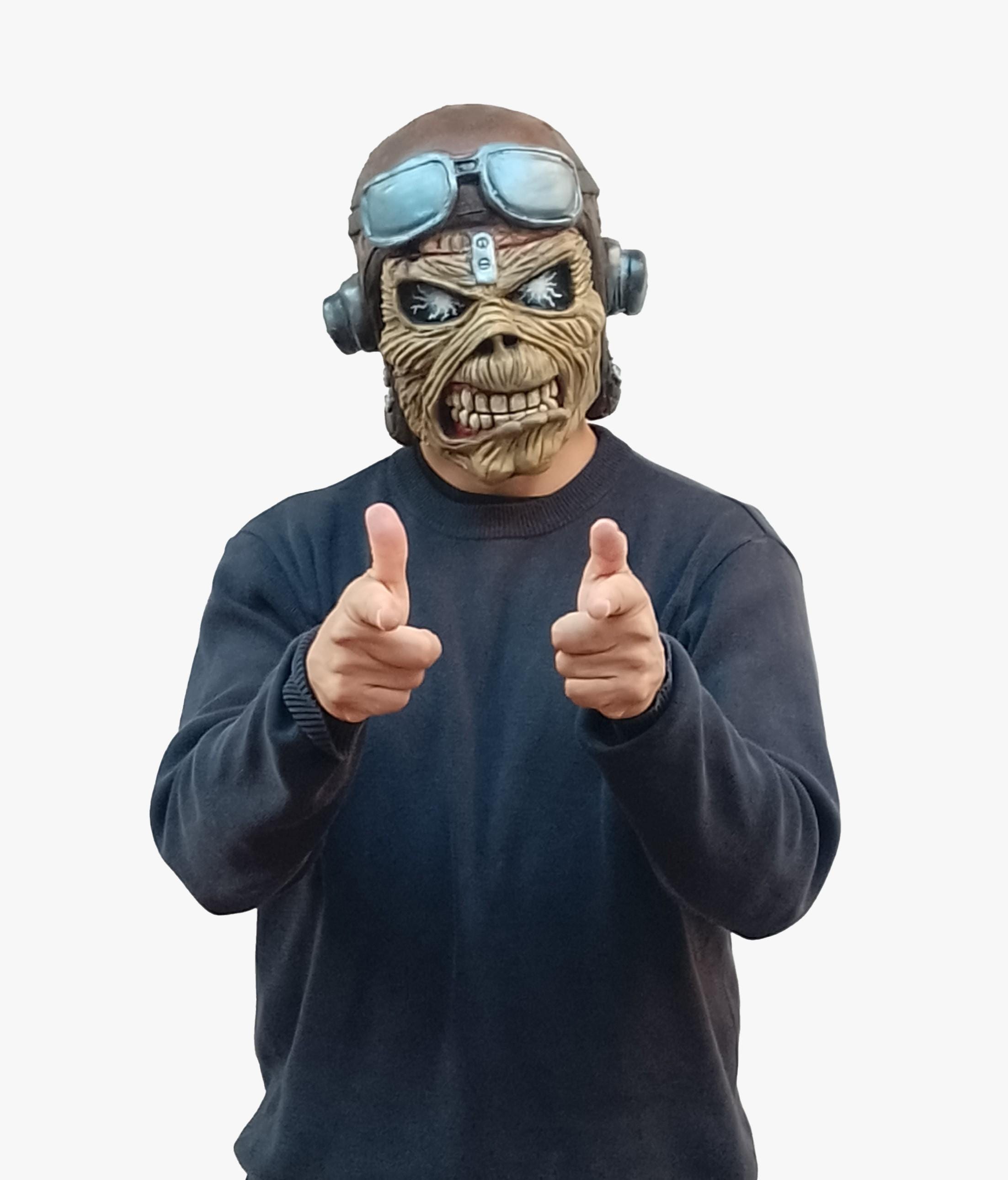 Iron Maiden Eddie Latex Mask, Aces High Pilot Version, Handmade