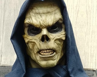 Skeletor/Frank Langella/ Estilo Clásico Rostro Amarillo/M.O.T.U/Coleccionable Máscara de Látex Para Fiestas,Eventos, Cosplay.