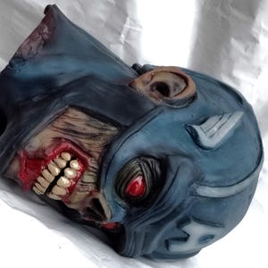 Handmade Zombie Captain America Latex Mask, Avengers Cosplay image 6