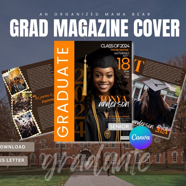 Grad Magazine Digital Template Etsy Grad Magazine Digital Template Etsy