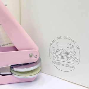 Embosseuse de livres personnalisée / Embosseuse de livres personnalisée / Timbre de la bibliothèque du livre / Timbre de gaufrage / Embosseuse de bibliothèque / Cadeaux pour les amateurs de livres