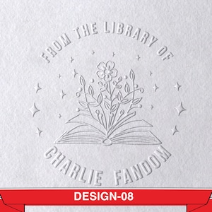 Embosseuse de livres personnalisée • Timbre de la bibliothèque du livre • Embosseuse de livres personnalisée • Embosseuse de bibliothèque • Timbre Ex Libris • Cadeau pour les amoureux des livres