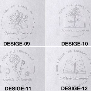 Personalized From the Library of Book Embosser, Custom Book Stamp, library embosser, Ex Libris Book Lover Gift Active zdjęcie 6