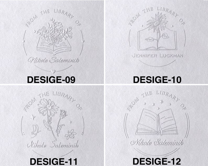 Personalized From the Library of Book Embosser, Custom Book Stamp, library embosser, Ex Libris Book Lover Gift Active zdjęcie 6