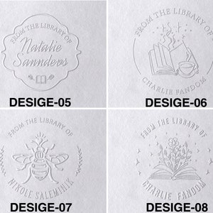 Personalized From the Library of Book Embosser, Custom Book Stamp, library embosser, Ex Libris Book Lover Gift Active zdjęcie 5