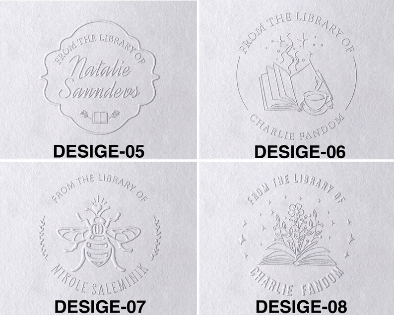 Personalized From the Library of Book Embosser, Custom Book Stamp, library embosser, Ex Libris Book Lover Gift Active zdjęcie 5