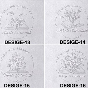 Personalized From the Library of Book Embosser, Custom Book Stamp, library embosser, Ex Libris Book Lover Gift Active zdjęcie 7