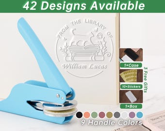 Personalized  Book Embosser, From the Library of Book Stamp Embosser, Ex Libris Stamp, Rubber Stamp,Library Embosser, Great Book Lover Gift