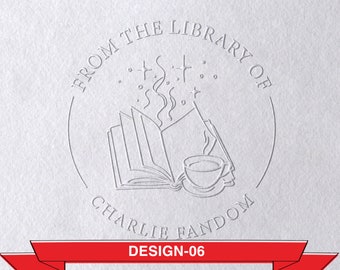 Personalizado de la biblioteca de grabadora de libros, sello de libro personalizado, grabadora de biblioteca, regalo para amantes de los libros Ex Libris