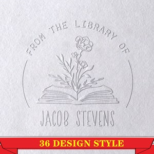 Embosseur de livres personnalisé, tampon de la bibliothèque du livre personnalisé, gaufrage de bibliothèque, tampon de livre Ex Libris, cadeau idéal pour les amateurs de livres