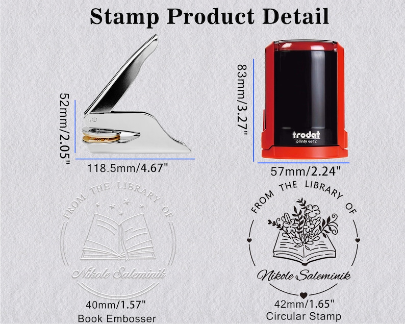 Embosseur de livres personnalisé, tampon de la bibliothèque du livre personnalisé, gaufrage de bibliothèque, tampon de livre Ex Libris, cadeau idéal pour les amateurs de livres image 10