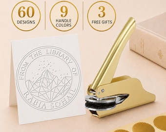 Book Embosser Personalized/ Custom  Library Embosser/ From The Library Of Book Stamp/ Embossing Stamp/ Book Lover Gifts