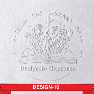 Personalized From the Library of Book Embosser, Book Stamp Embosser, Ex Libris Stamp, Rubber Stamp,Library Embosser, Great Book Lover Gift