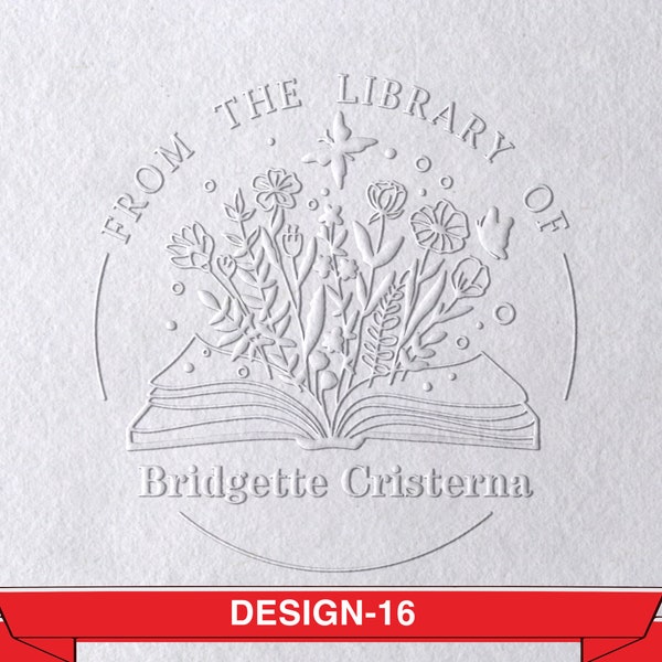 Personalized From the Library of Book Embosser, Book Stamp Embosser, Ex Libris Stamp, Rubber Stamp,Library Embosser, Great Book Lover Gift