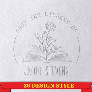 Personalized Book Embosser, Custom From the Library of Book Stamp, Library Embosser, Ex Libris Book Stamp, Great Book Lover Gift