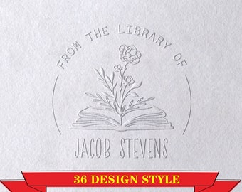 Personalized Book Embosser, Custom From the Library of Book Stamp, Library Embosser, Ex Libris Book Stamp, Great Book Lover Gift