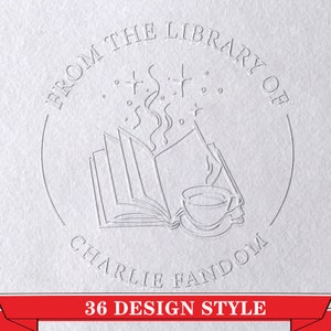 Book Embosser Personalized , Custom From the Library of Book Stamp, Library Embosser, Ex Libris Book Stamp, Great Book Lover Gif