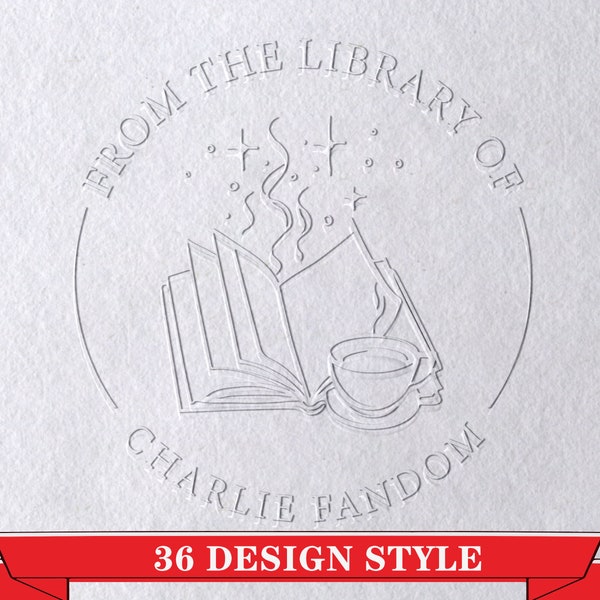 Book Embosser Personalized , Custom From the Library of Book Stamp, Library Embosser, Ex Libris Book Stamp, Great Book Lover Gif
