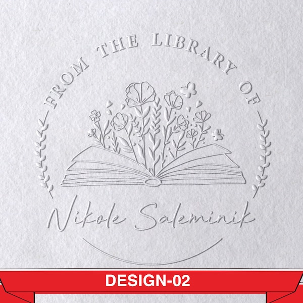 Book Embosser Personalized, Custom From The Library Of Book Embosser, Book Stamp, Library Embosser, Ex Libris Book Lover Gift