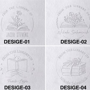 Personalized From the Library of Book Embosser, Custom Book Stamp, library embosser, Ex Libris Book Lover Gift Active zdjęcie 4