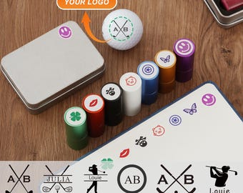 Personalized Golf Ball Stamp, Custom Name or Logo Golf Ball Marker, Waterproof Refillable Ink