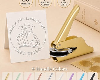 Personalized  Book Embosser, Custom From the Library of Book Stamp, Library Embosser, Ex Libris Book Stamp, Book Lover Gift