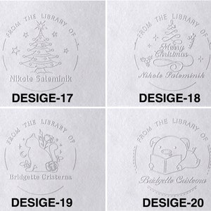 Personalized From the Library of Book Embosser, Custom Book Stamp, library embosser, Ex Libris Book Lover Gift Active zdjęcie 8