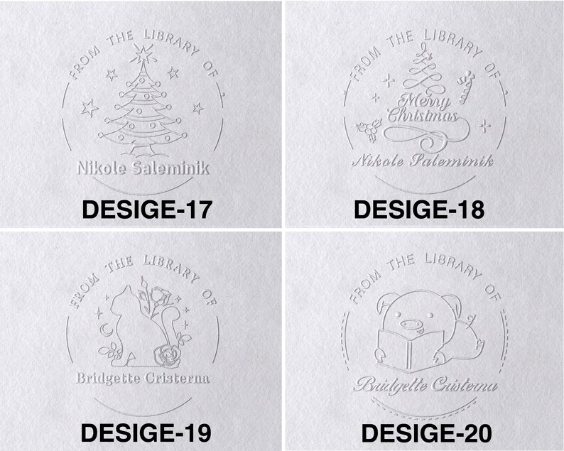 Personalized From the Library of Book Embosser, Custom Book Stamp, library embosser, Ex Libris Book Lover Gift Active zdjęcie 8