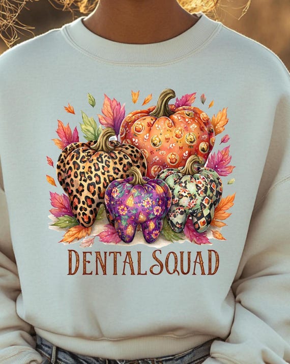 Fall Dental Squad PNG: 不気味な歯のデザイン (デジタルダウンロード 