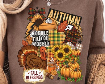 Fall blessings thanksgiving PNG - for shirt sublimation or DTF crafts