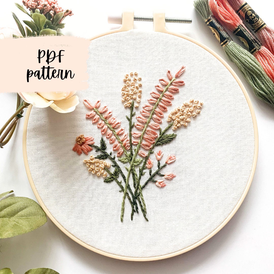 PDF Embroidery Pattern, Wildflowers Embroidery Pattern PDF Digital ...