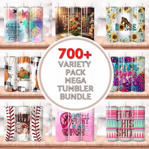 700+ Tumbler Wrap Designs: Variety PNG Bundle (20oz Skinny Tumbler)