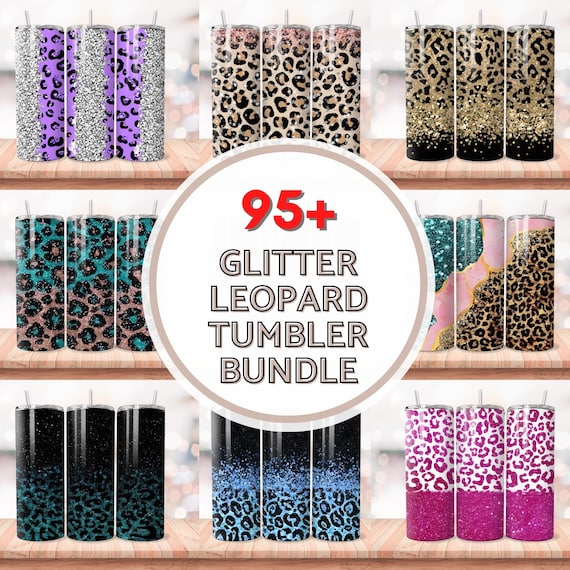 95+ Glitter Leopard Tumbler Wrap Bundle, Glitter Leopard PNG, Glitter Leopard Sublimation, 20oz Pink Glitter Leopard Wrap, Glitter Tumbler